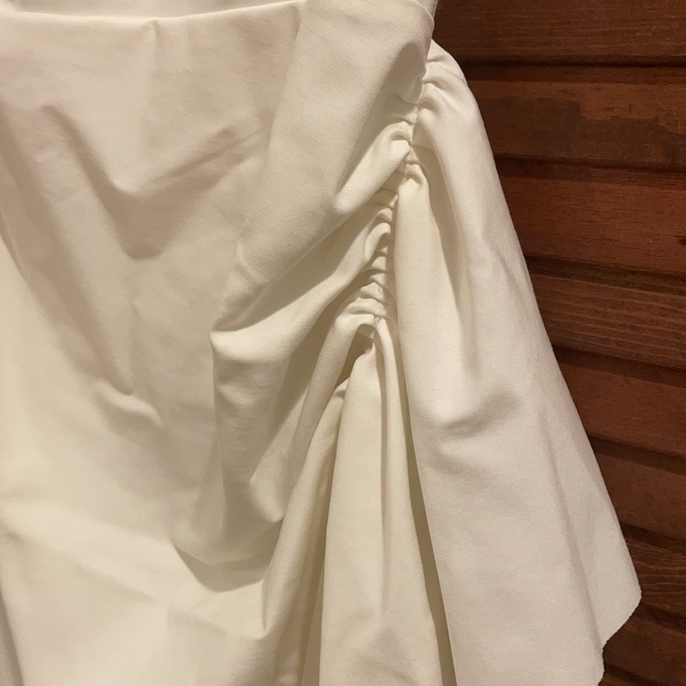 Laundry White Ruched Ruffle Dress - Picture 8 of 10
